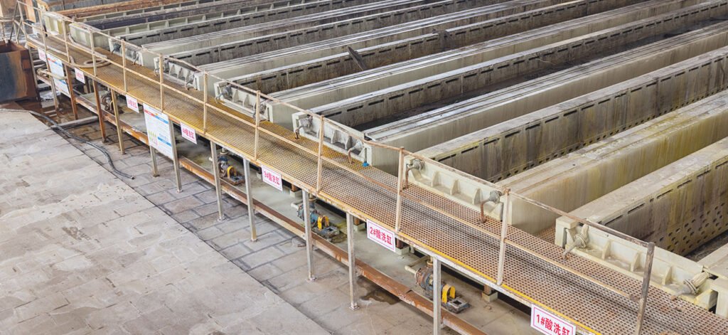 Industrial pickling line for high-capacity carbon steel and bearing steel seamless tubes